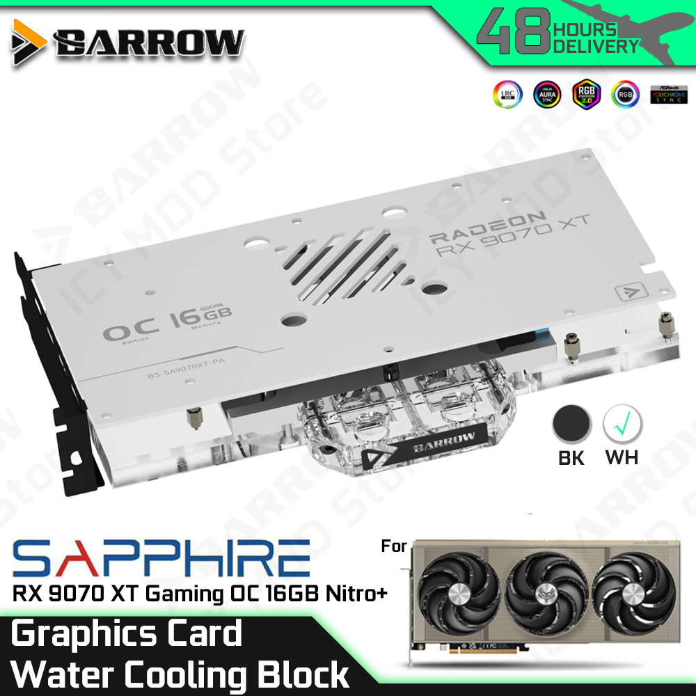 Rx 9070 Xt - Barrow Graphics Card Water Cooling Block