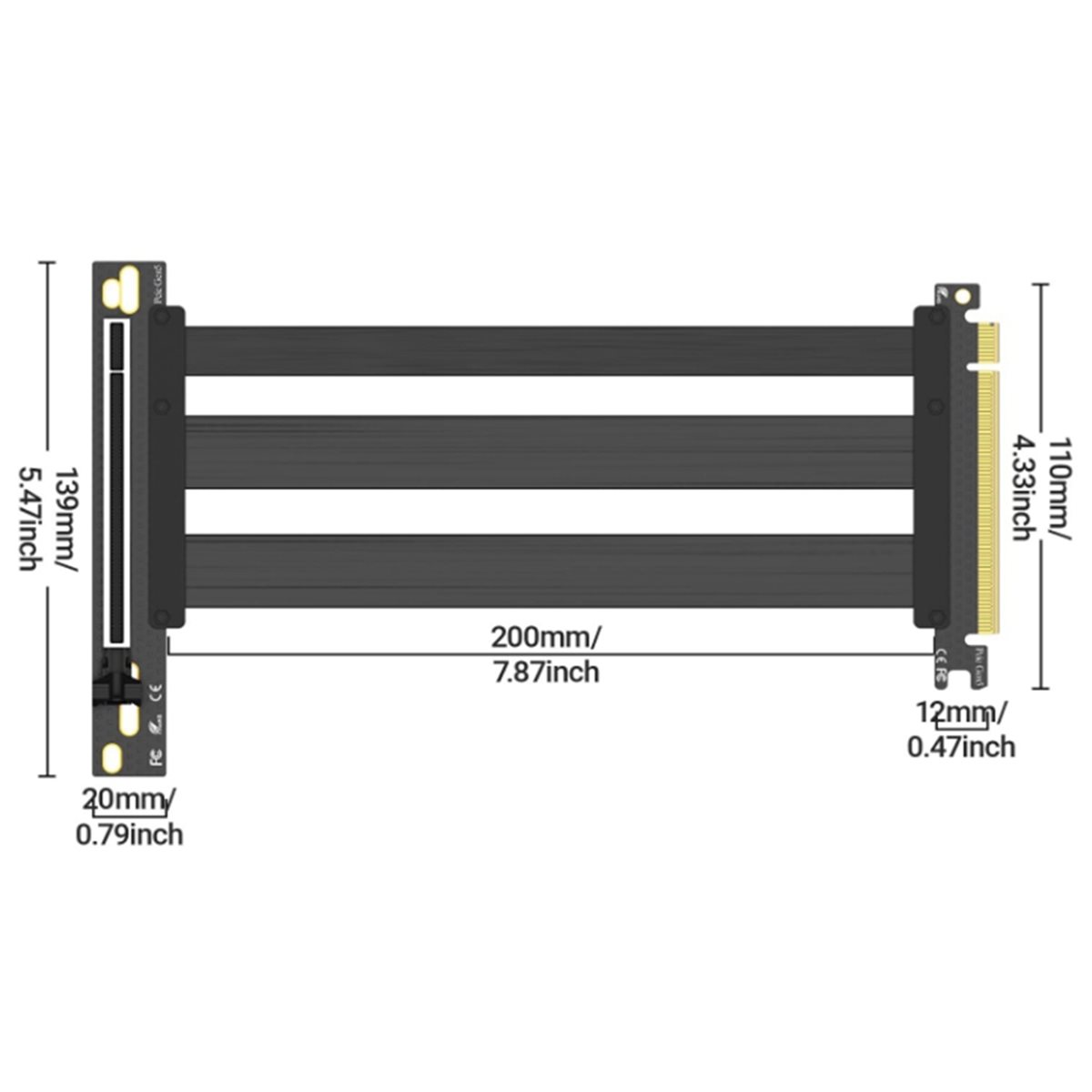 Pcie 5.0 Gpu Riser Cable - PCIe 5.0 Riser Cable GPU Vertical