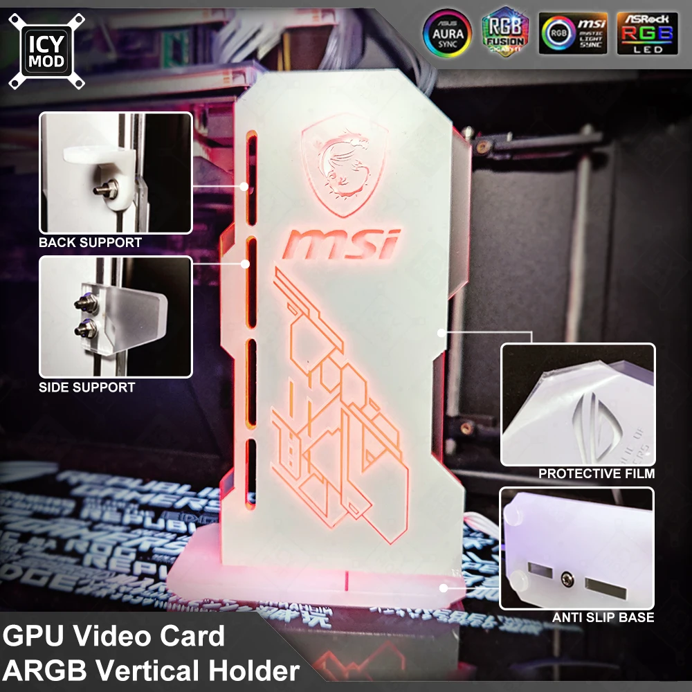 Desktop Gaming Gpu 32Gb - Video Card Bracket Customizable ARGB Vertical
