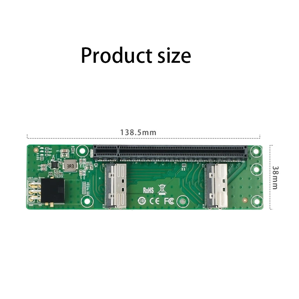 Speedier 2 x MCIO 8i to PCIe 1 - Pcie 5.0 Gpu Riser Cable 评论和价格