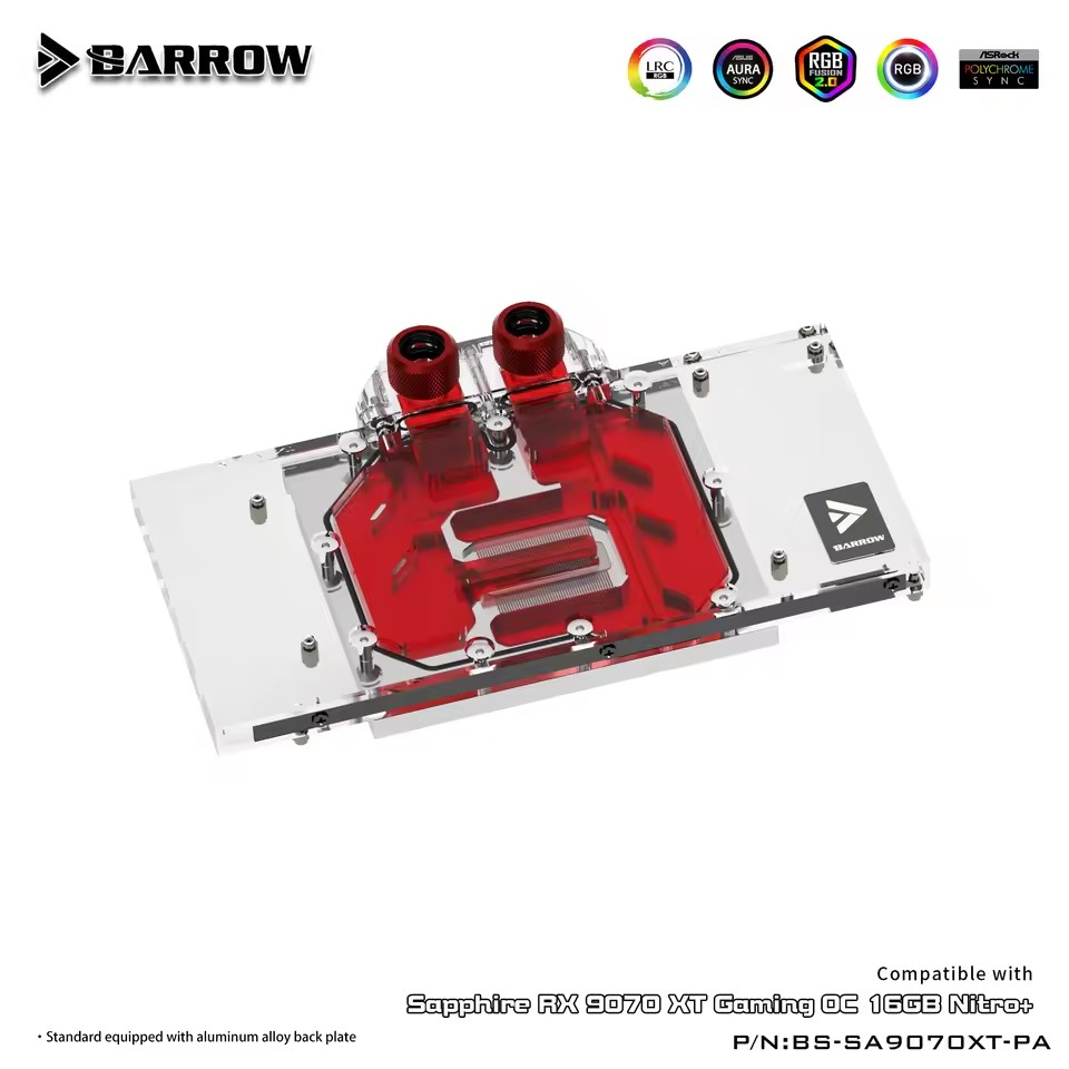 Barrow GPU Water Block For Sap - Rx 9070 Xt 评论和价格