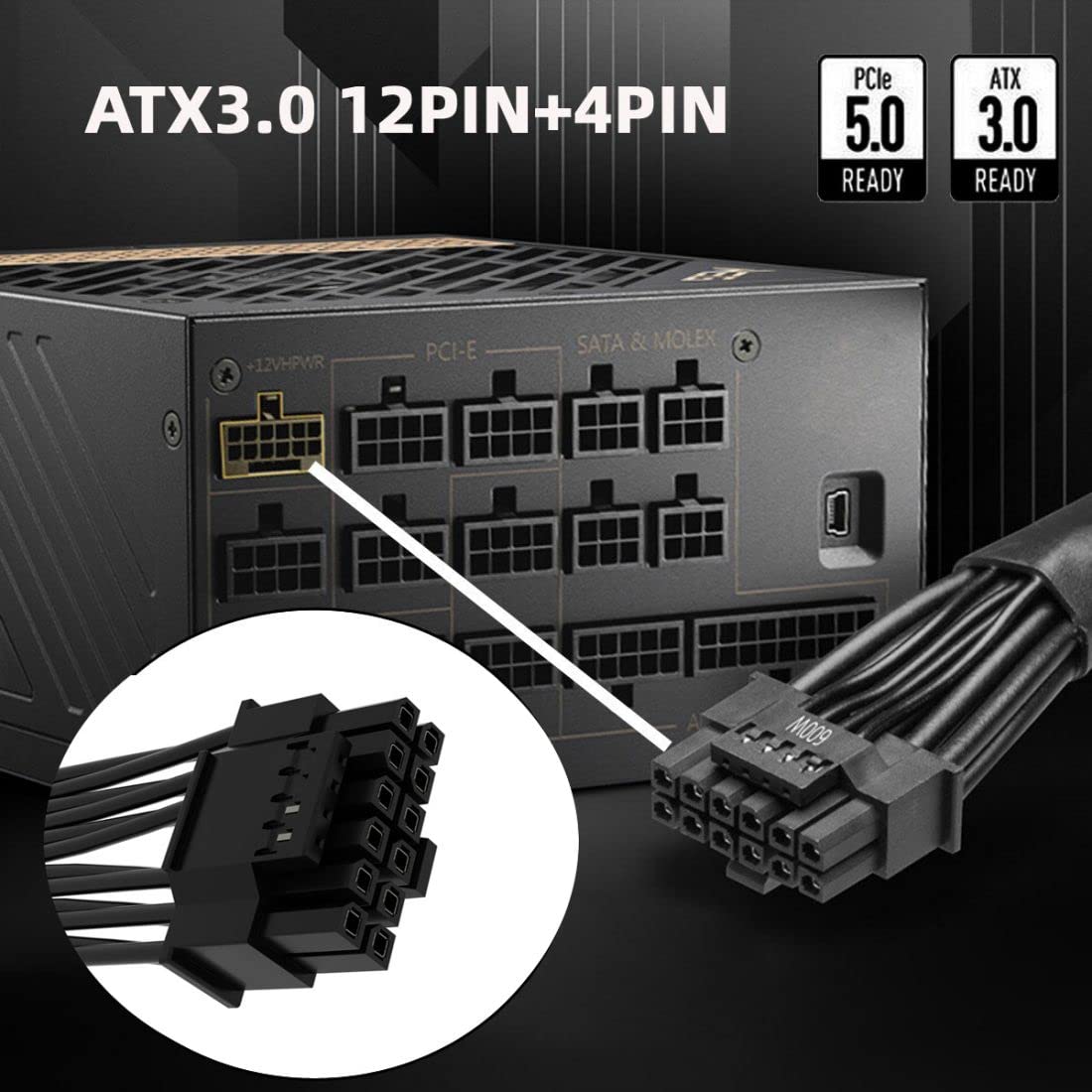 12VHPWR ATX3.0 PCI-E 5.0 Power - Dual 8Pin To 16Pin 12Vhpwr Cable 评论和价格