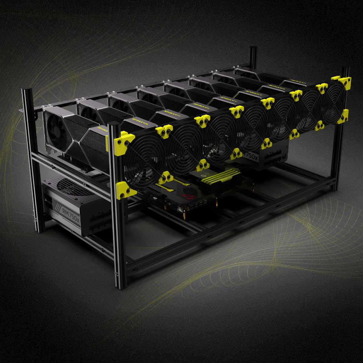 8 GPU Graphics Card Aluminum   - Gpu Mining Rig Frame 8 Gpu 评论和价格