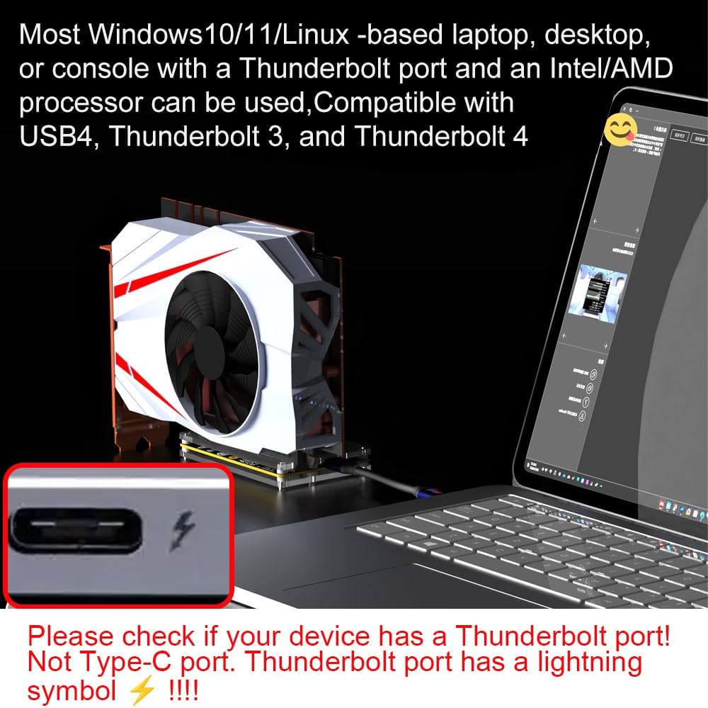 RGEEK 22Gbps eGPU Dock PCIE3.0 - Gpu External Dock Egpu Thunderbolt 4 评论和价格