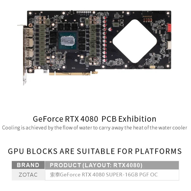 Bykski N-ST4080SPGF-X GPU Bloc - Rtx 4080 Super 16Gb 评论和价格